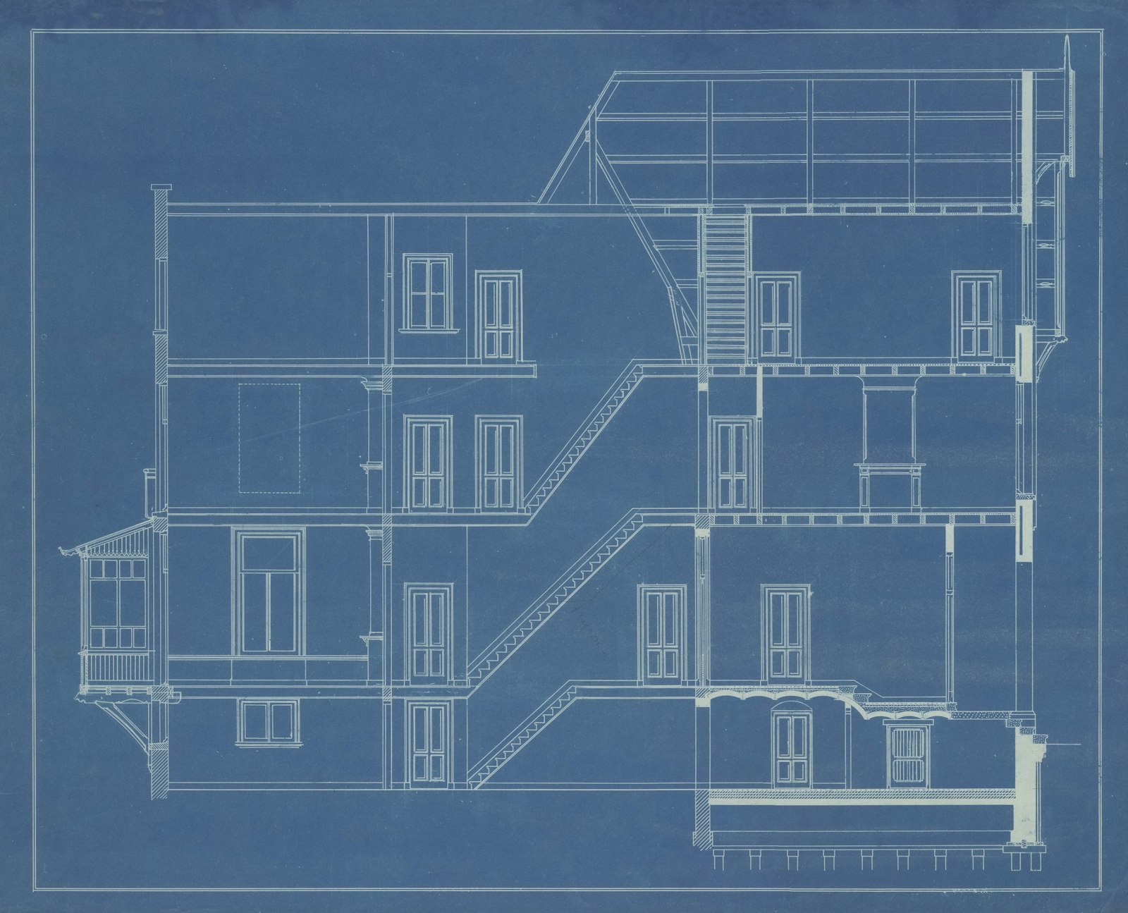 An architectural blueprint of a multi-storey building